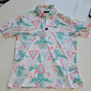 Bad Birdie Tropical Print Polo Shirt